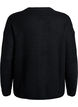 Strik cardigan med lynl&aring;s, Sort, Packshot image number 1