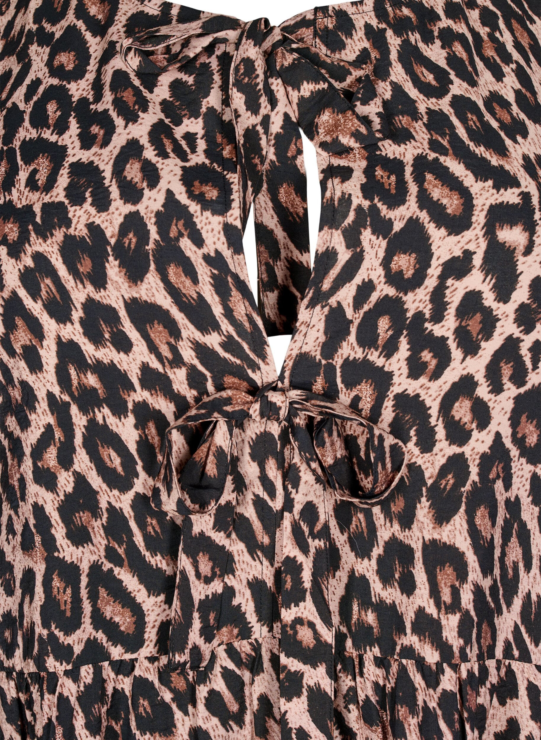 Zizzi Kjole med sl&oslash;jfer og 3/4 &aelig;rmer, LEO AOP, Packshot image number 2