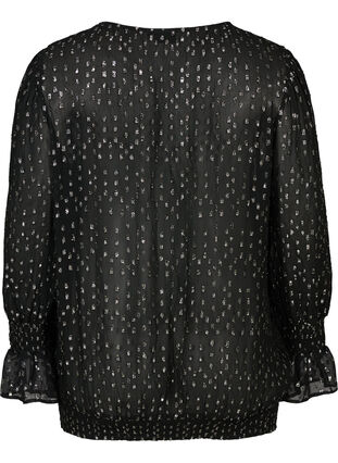 Viskose bluse med sølv detaljer, Black, Packshot image number 1