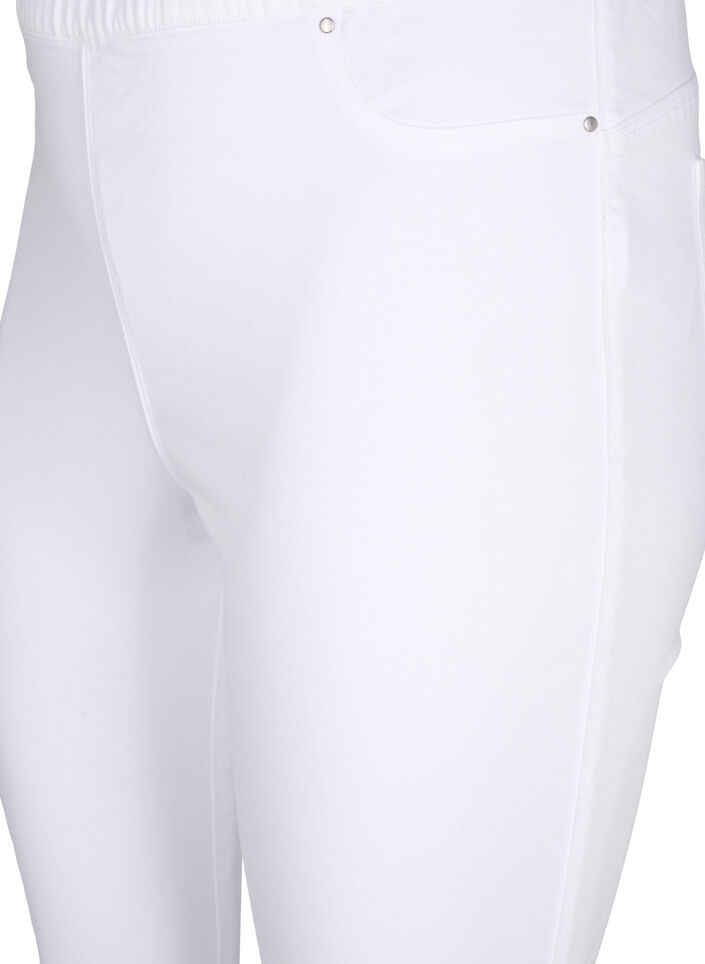 Jeggings med h&oslash;j talje, Hvid, Packshot image number 2