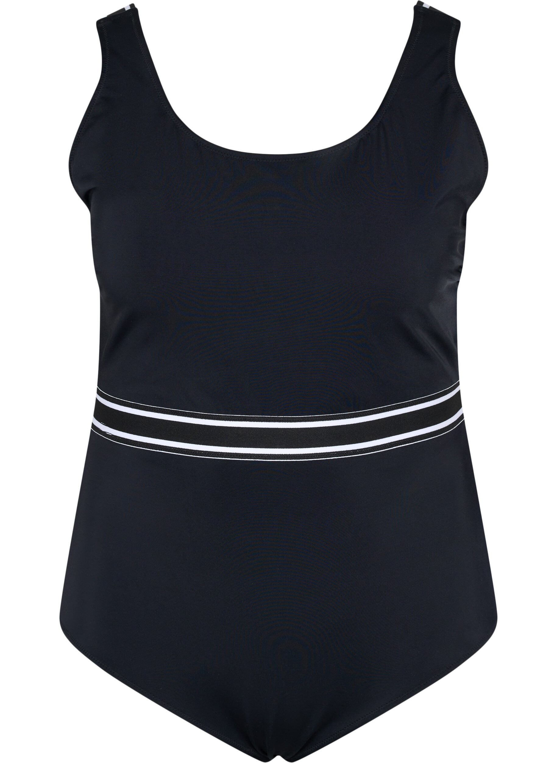 Zizzi Badedragt med rund halsudsk&aelig;ring, Black, Packshot image number 0