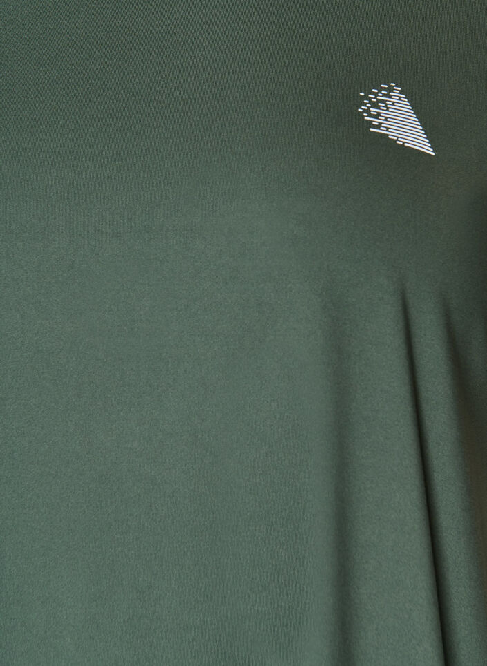 Ensfarvet tr&aelig;nings t-shirt, Gr&oslash;n, Packshot image number 2