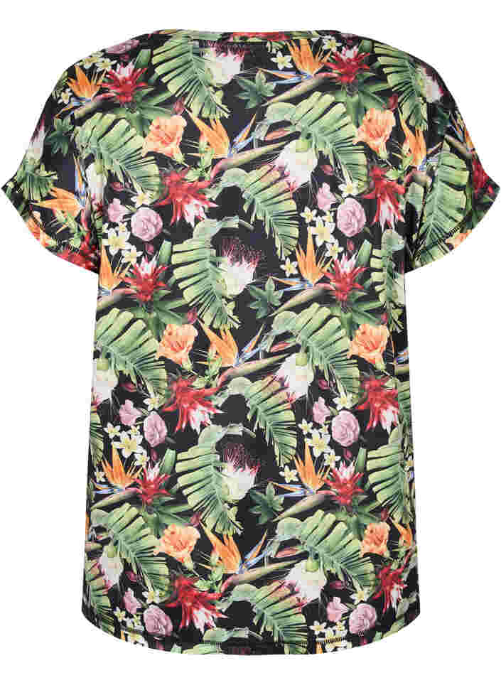 Kortærmet trænings t-shirt med print, Palm Flower AOP, Packshot image number 1