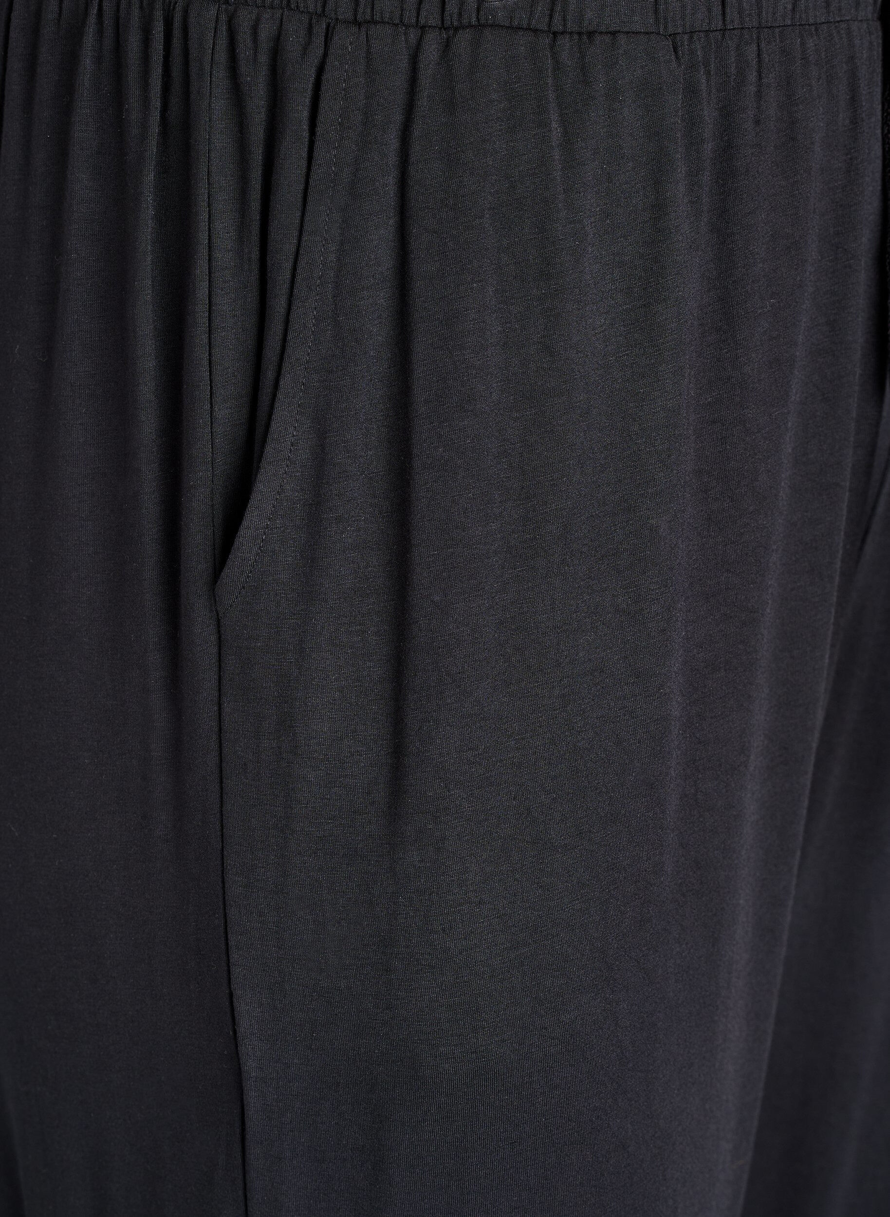 Zizzi Natbukser i modal med h&oslash;j talje, Sort, Packshot image number 2