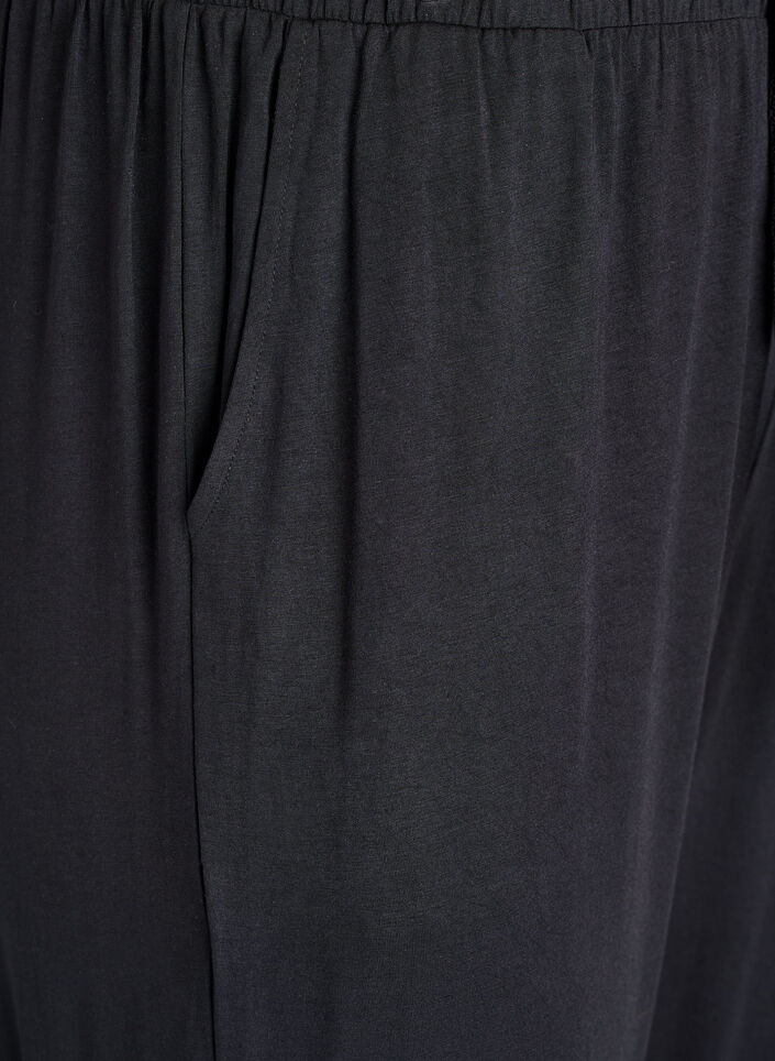 Natbukser i modal med høj talje, Sort, Packshot image number 2