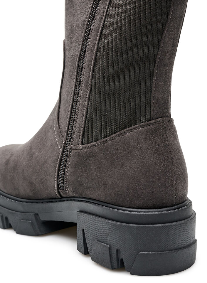 Chunky st&oslash;vle i imiteret ruskind, Brun, Packshot image number 2
