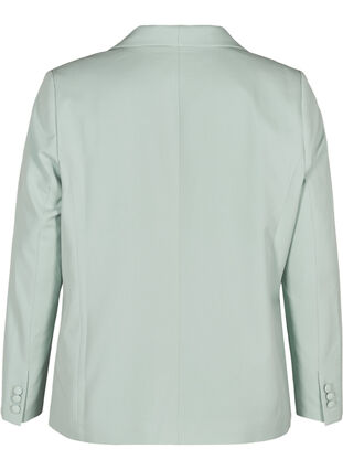 Klassisk blazer med skulderpuder, Slate Gray, Packshot image number 1