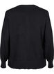 Strikket cardigan med knapper i viskosemix, Black, Packshot image number 1