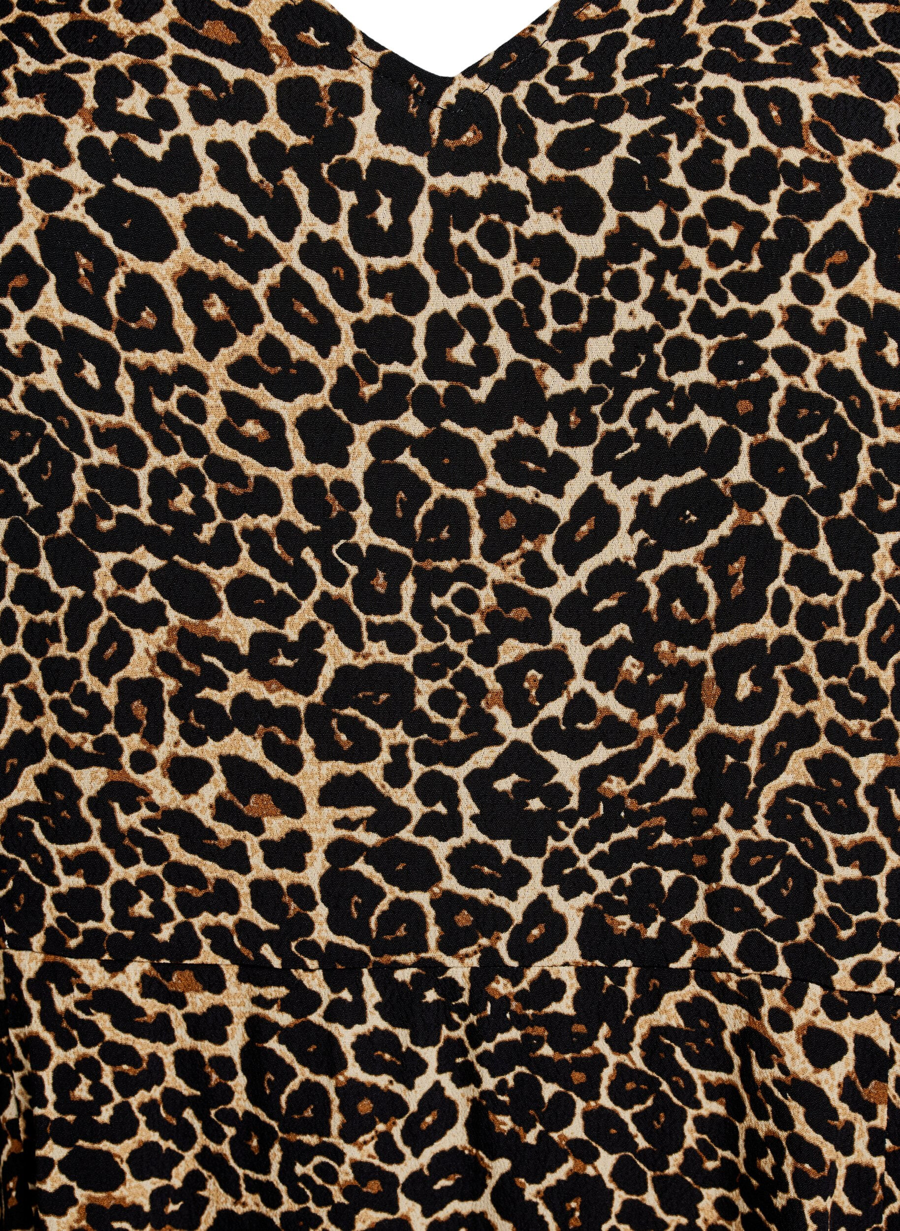 Zizzi Midikjole med leopardprint og 3/4 &aelig;rmer, Brun, Packshot image number 2