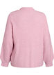 Ribstrikket sweater med ballon&aelig;rmer og knapper, Lyser&oslash;d, Packshot image number 1