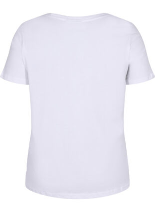 Bomulds t-shirt med print, B. White w. Black, Packshot image number 1