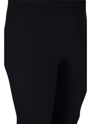 Bomulds leggings med printdetaljer, Black, Packshot image number 2