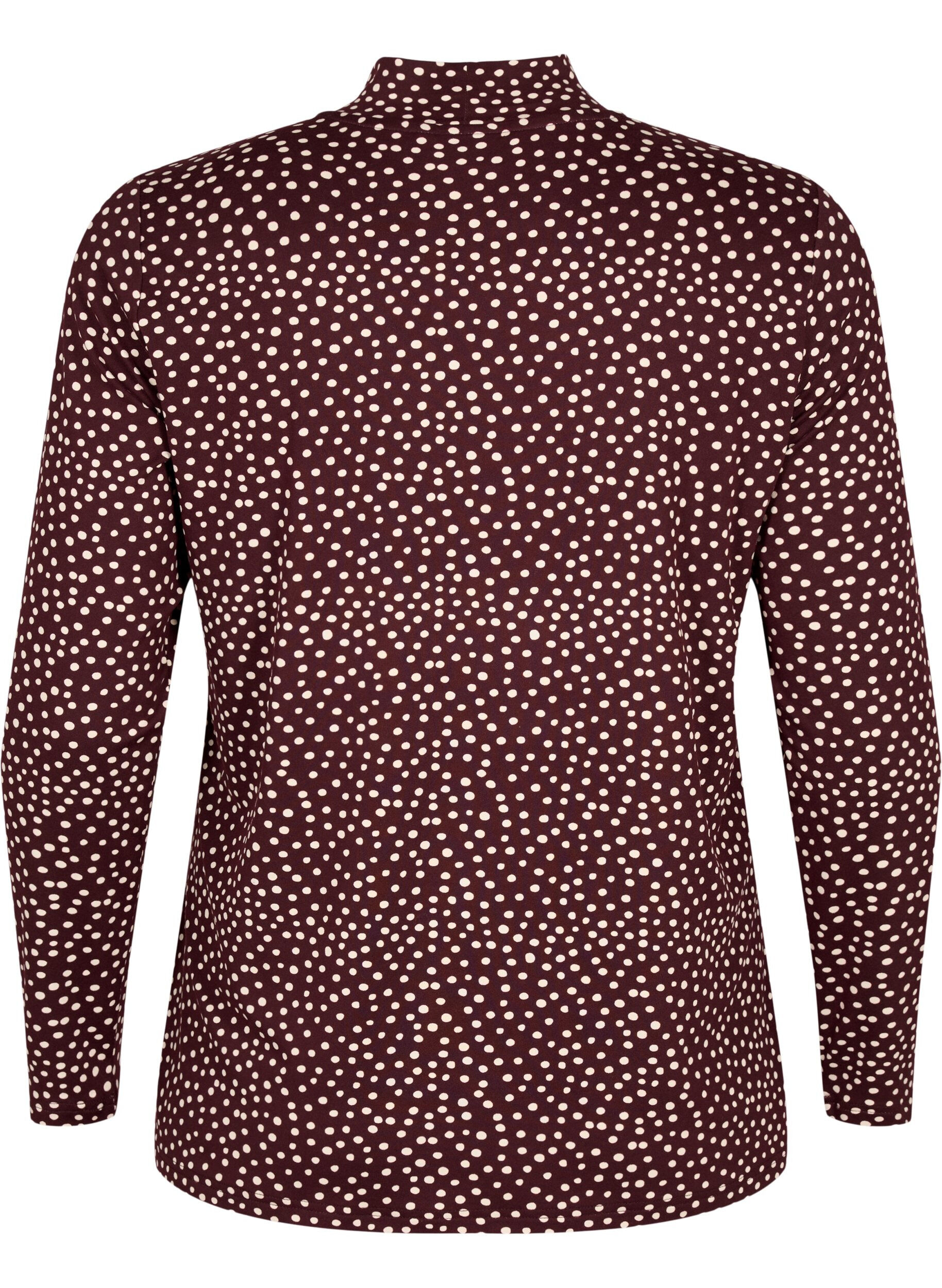 Zizzi FLASH - Lang&aelig;rmet bluse med turtleneck, M&oslash;rk Bordeaux, Packshot image number 1