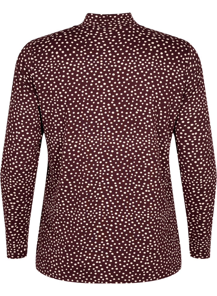 FLASH - Langærmet bluse med turtleneck, Mørk Bordeaux, Packshot image number 1