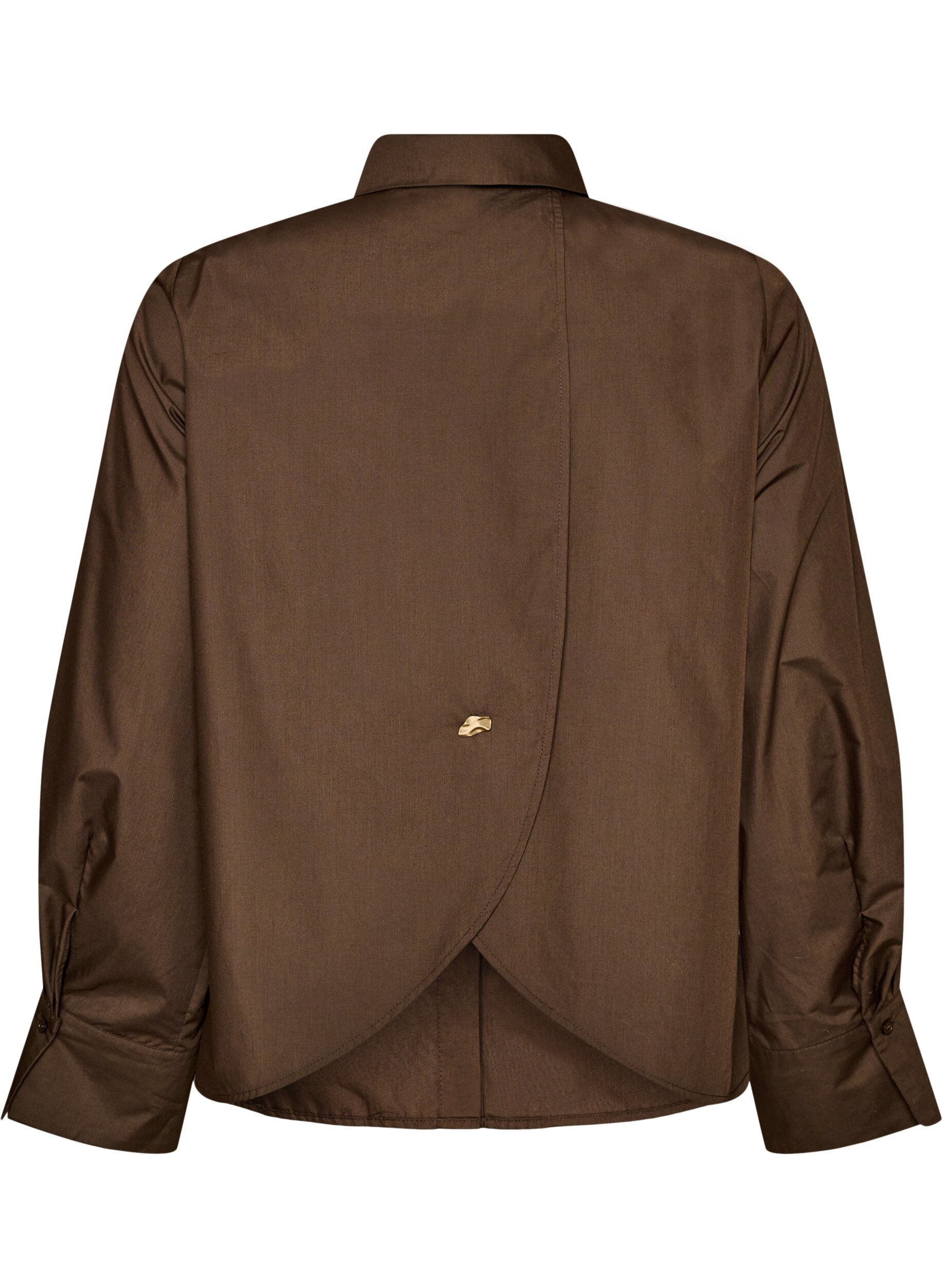 ZizziSkjorte med dekorativ rygdetalje, Brun, Packshot image number 1
