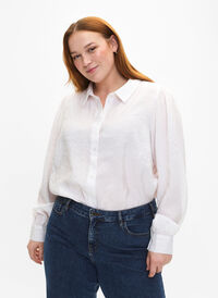 Langærmet skjorte i TENCEL™ Modal , Bright White, Model