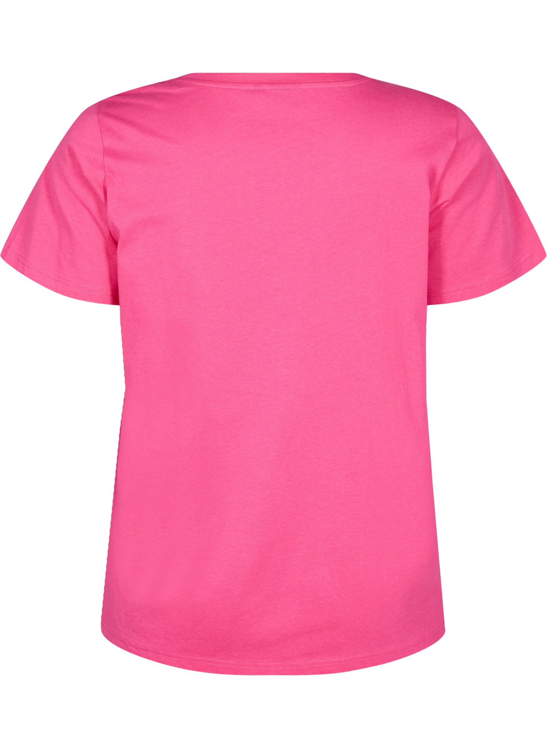 Zizzi Bomulds t-shirt med motiv, Raspb. w. Strawberry, Packshot image number 1