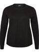 Lang&aelig;rmet basis T-shirt med rund hals, Sort, Packshot image number 0