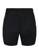 Natshorts i modal med kontrastb&aring;nd, Sort, Packshot image number 1