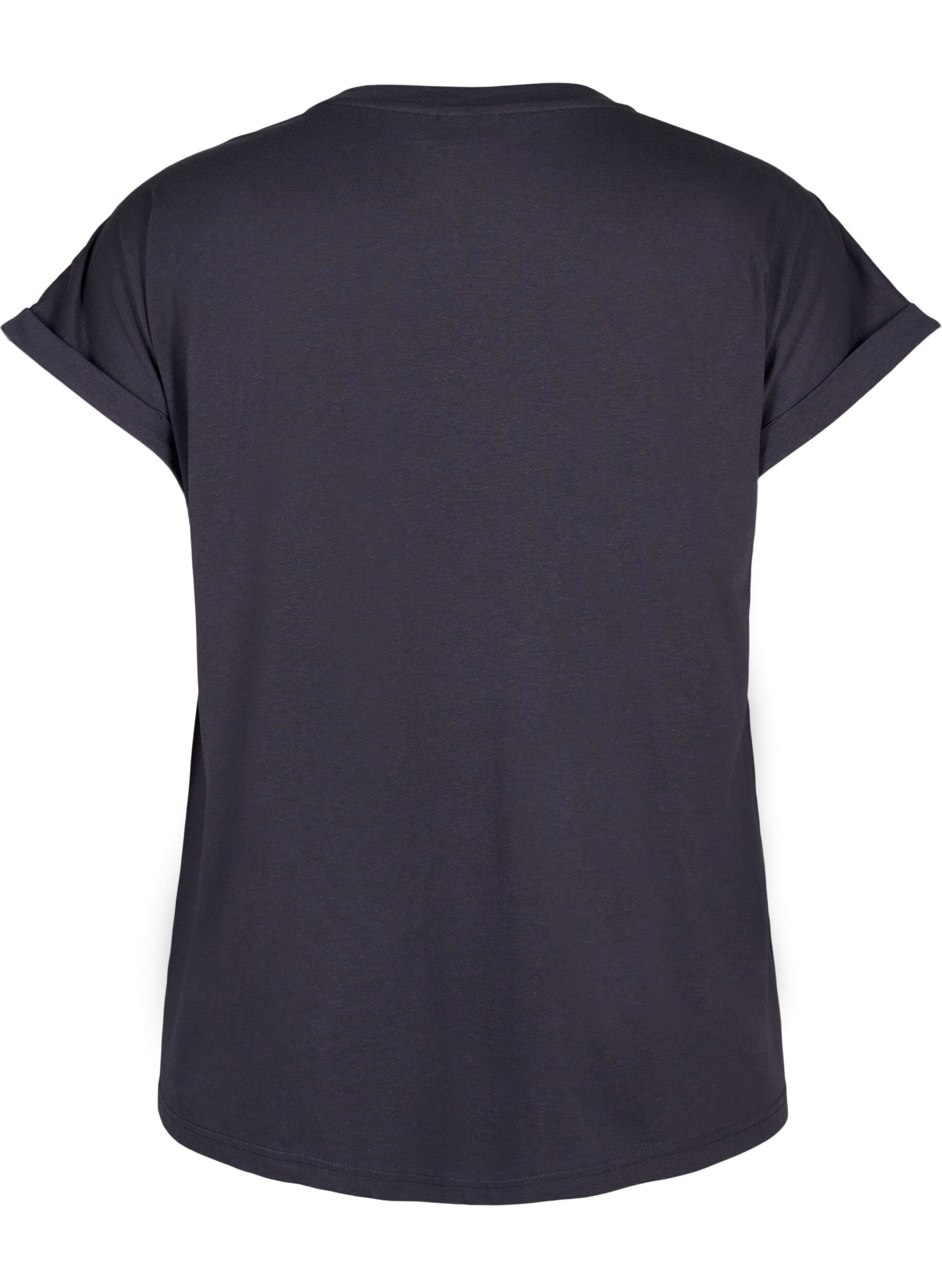 ZizziKort&aelig;rmet t-shirt i bomuldsblanding, Gr&aring;, Packshot image number 1