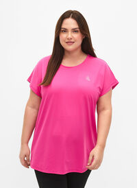Kortærmet trænings t-shirt, Raspberry Rose, Model