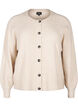 Ribstrikket cardigan med knapper, Beige, Packshot image number 0