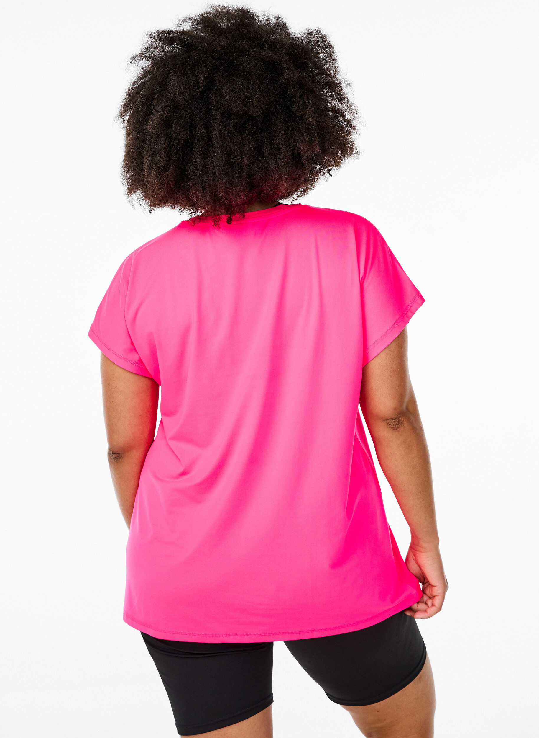 ZizziEnsfarvet tr&aelig;nings t-shirt, Lyser&oslash;d, Model image number 2