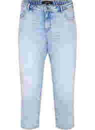 Cropped Vera jeans med nitter, Light blue denim