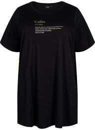 Oversize nat t-shirt i økologisk bomuld, Black W. coffee