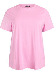 Basis t-shirt i bomuld med rund hals, Lyser&oslash;d