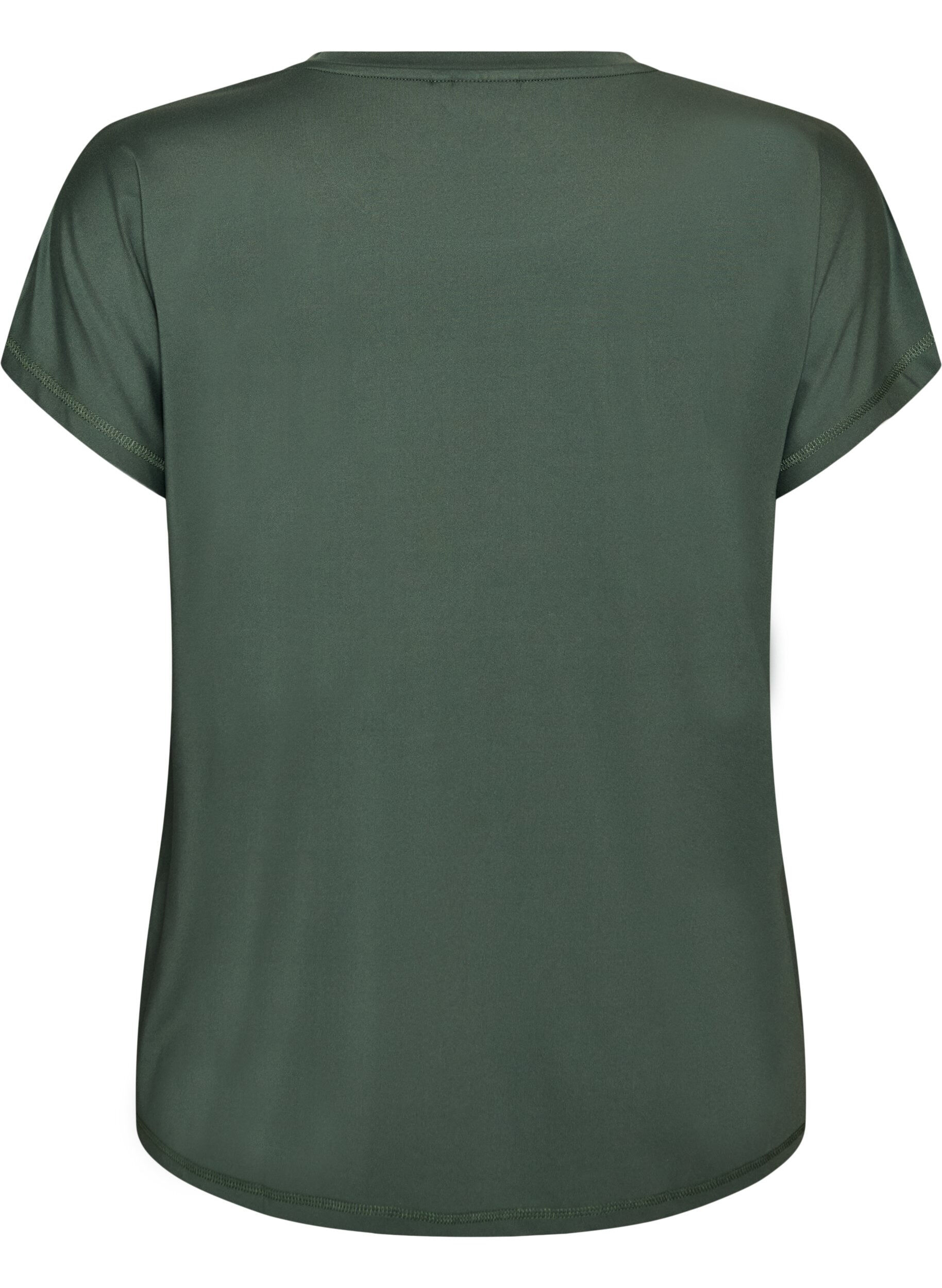 ZizziEnsfarvet tr&aelig;nings t-shirt, Gr&oslash;n, Packshot image number 1