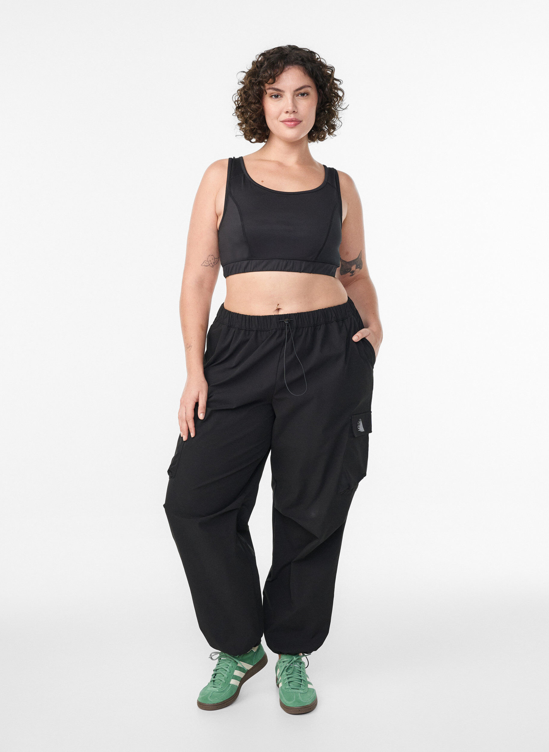 ZizziSports-bh med racerback, Sort, Model image number 1