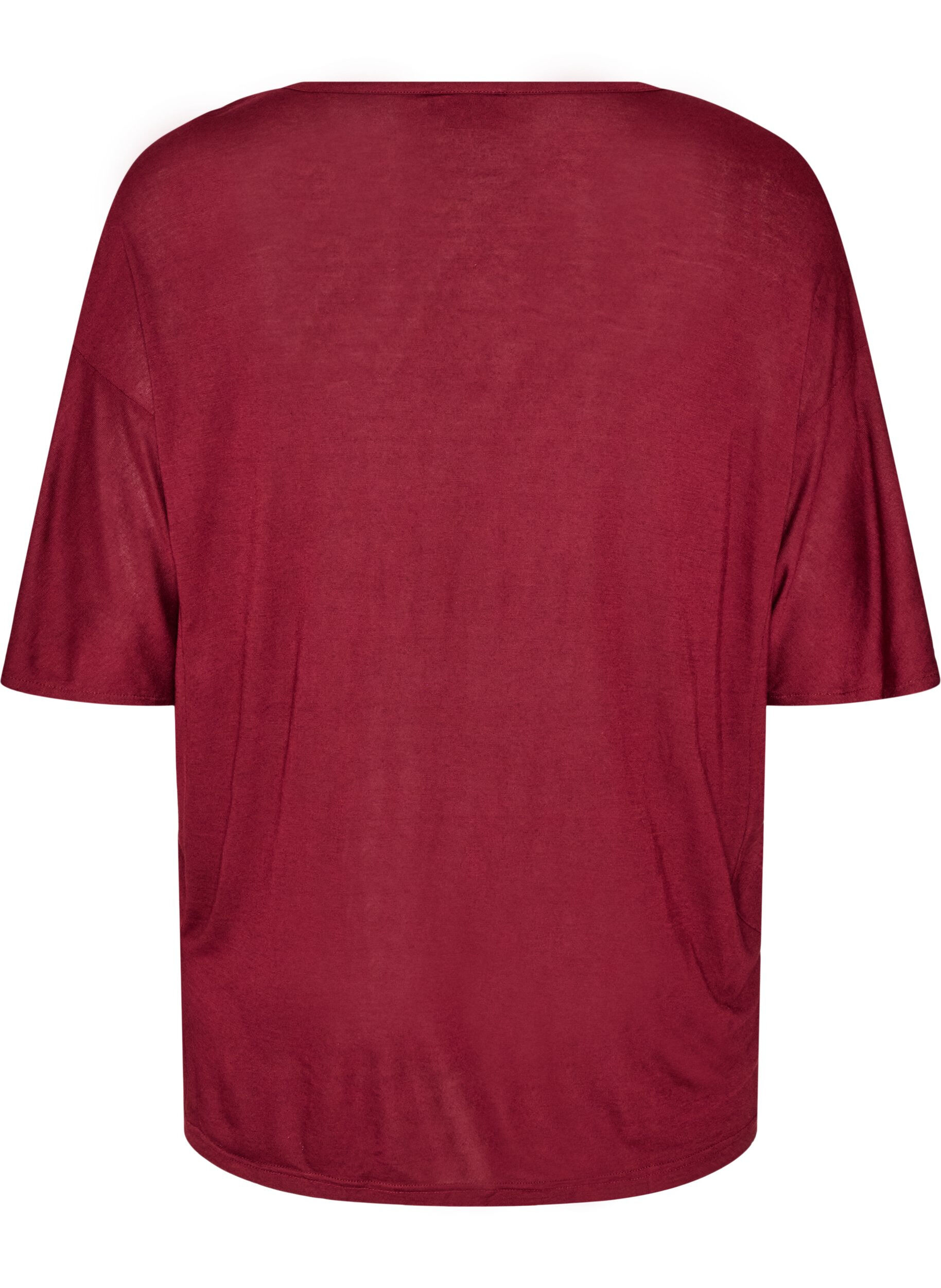 ZizziL&oslash;s T-shirt i viskosejersey, R&oslash;d, Packshot image number 1