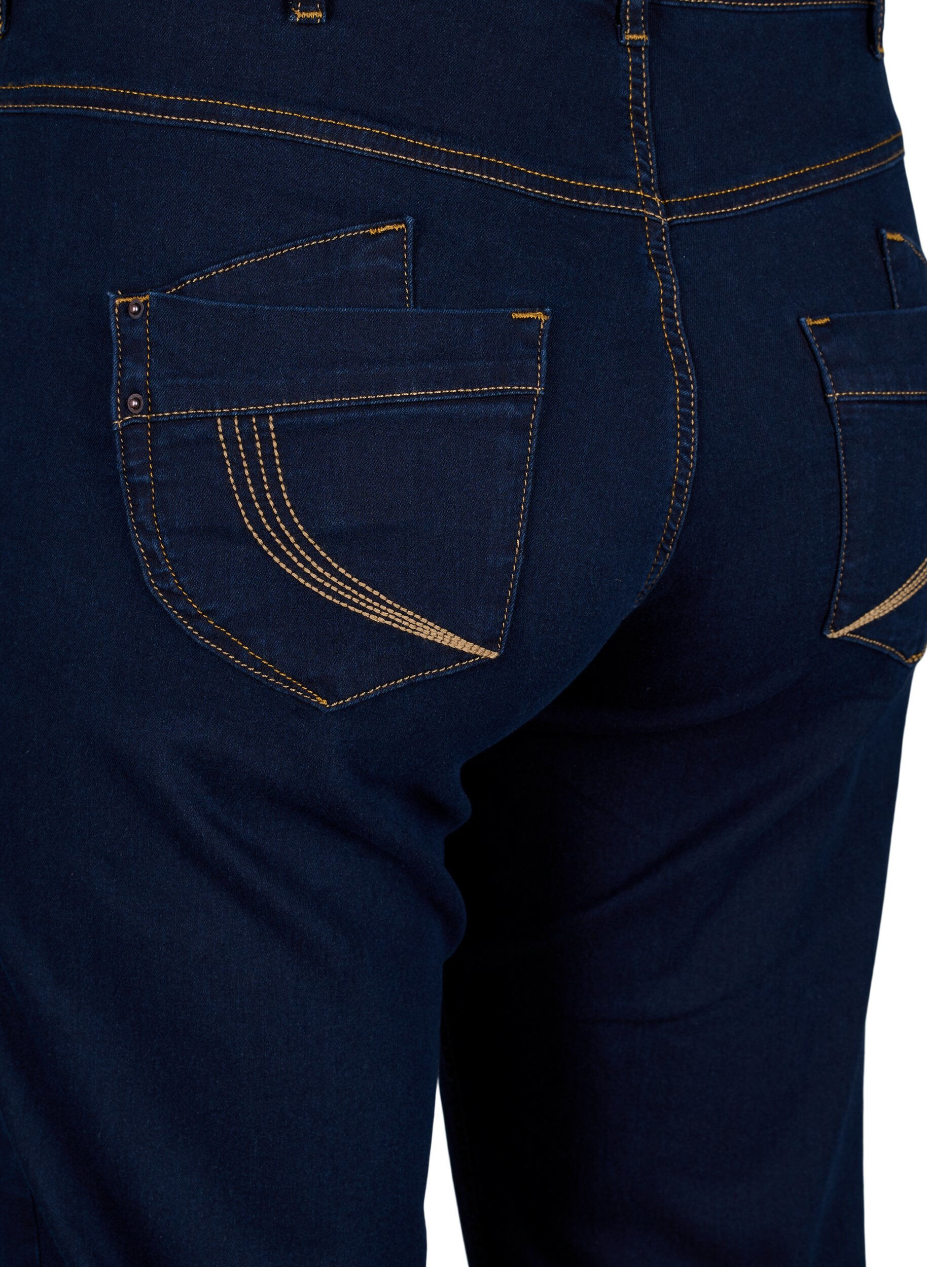 ZizziRegular fit Gemma jeans med h&oslash;j talje, Bl&aring;, Packshot image number 3