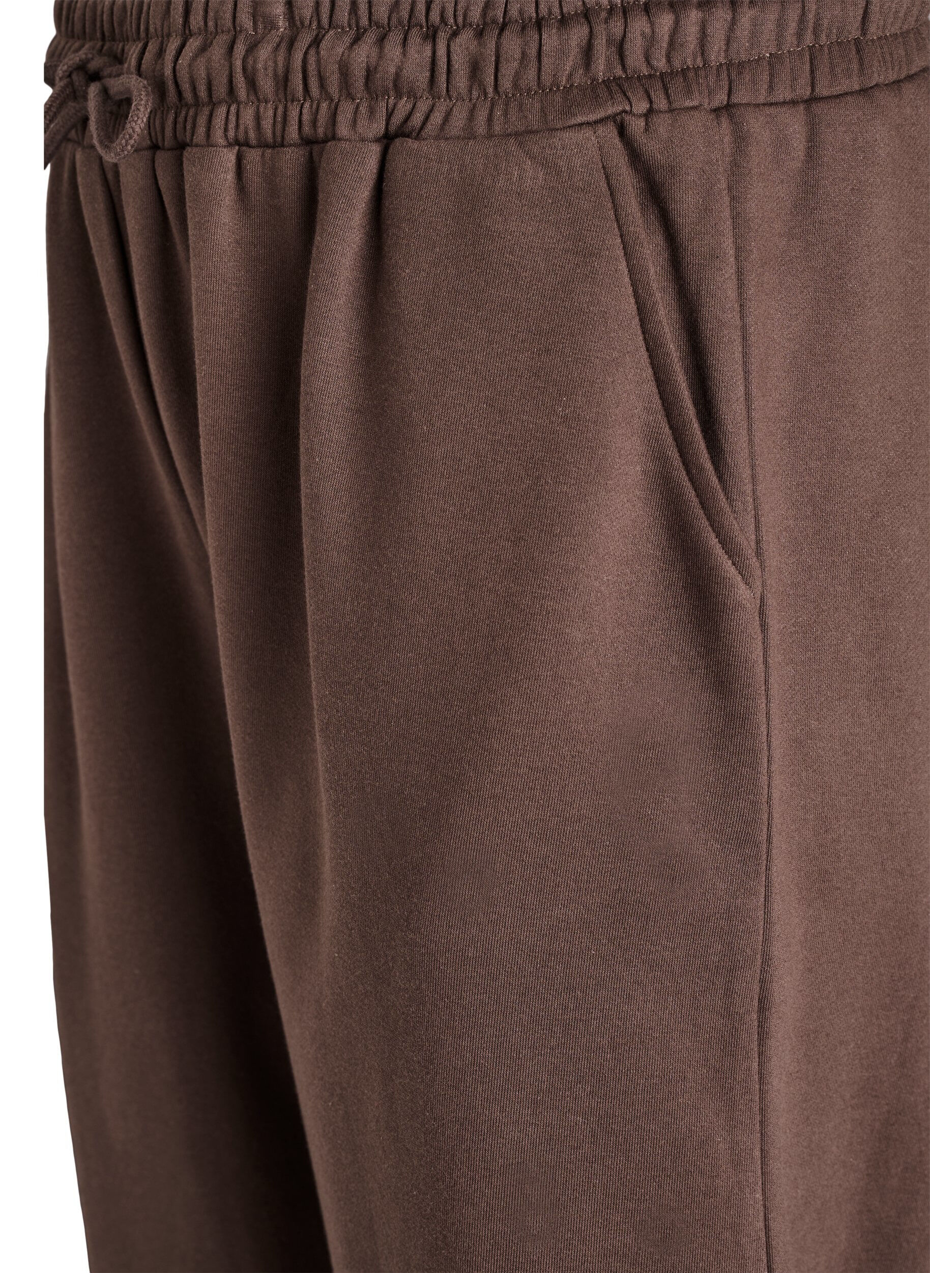 ZizziSweatpants med h&oslash;j talje og lommer, Brun, Packshot image number 2