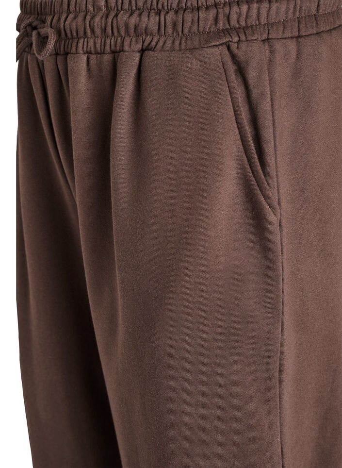 Sweatpants med h&oslash;j talje og lommer, Brun, Packshot image number 2