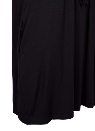 Kortærmet tunika i bomuld, Black, Packshot image number 3