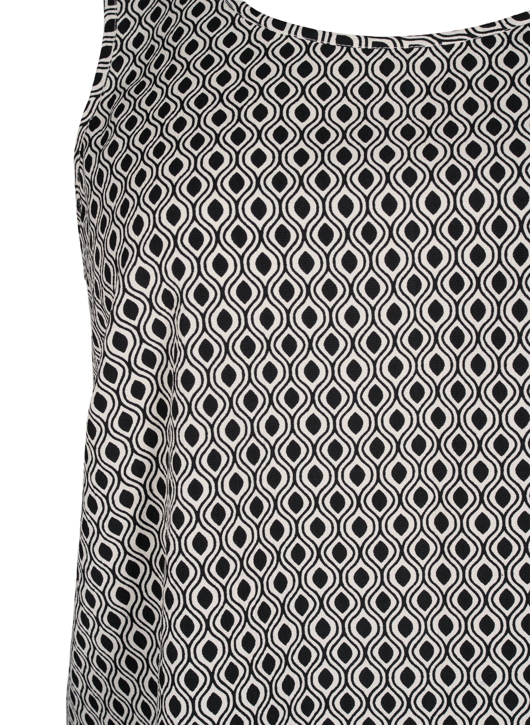 Zizzi FLASH - &AElig;rmel&oslash;s top med print, Sort, Packshot image number 2