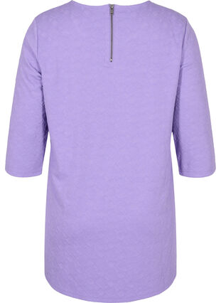 Lang bluse med rund hals og 3/4 ærmer, Paisley Purple, Packshot image number 1