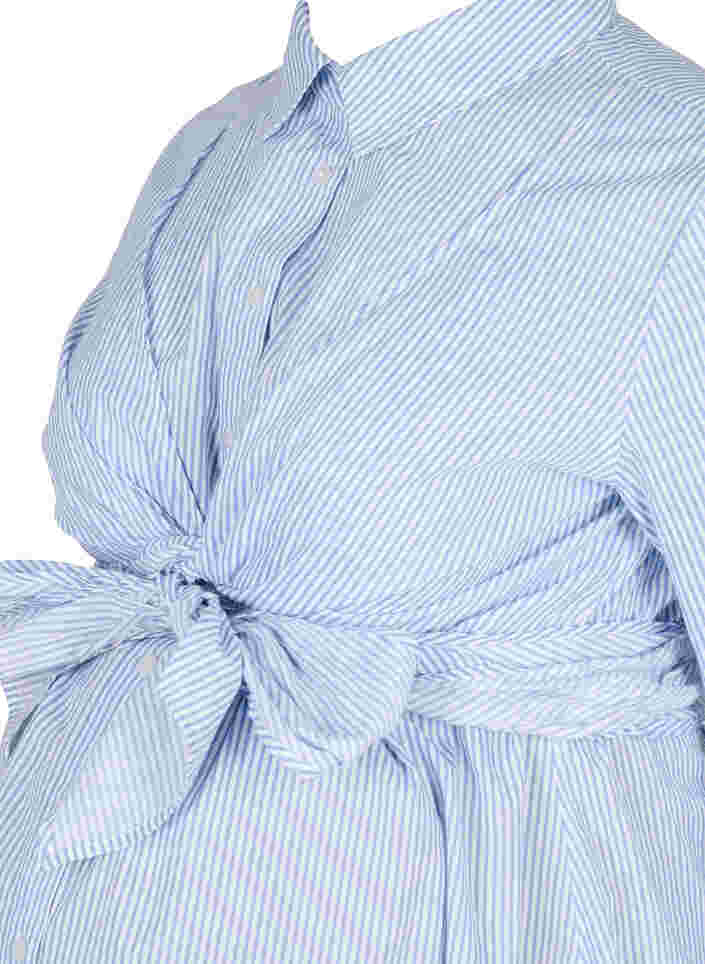 Graviditets skjortekjole i bomuld, Blue Stripe, Packshot image number 2