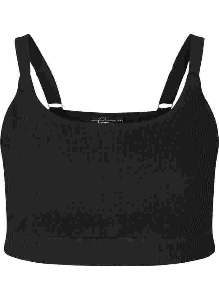 Bikini top med crepe struktur, Black, Packshot image number 0