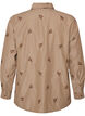 Stribet skjorte med broderede blomster, Brun, Packshot image number 1
