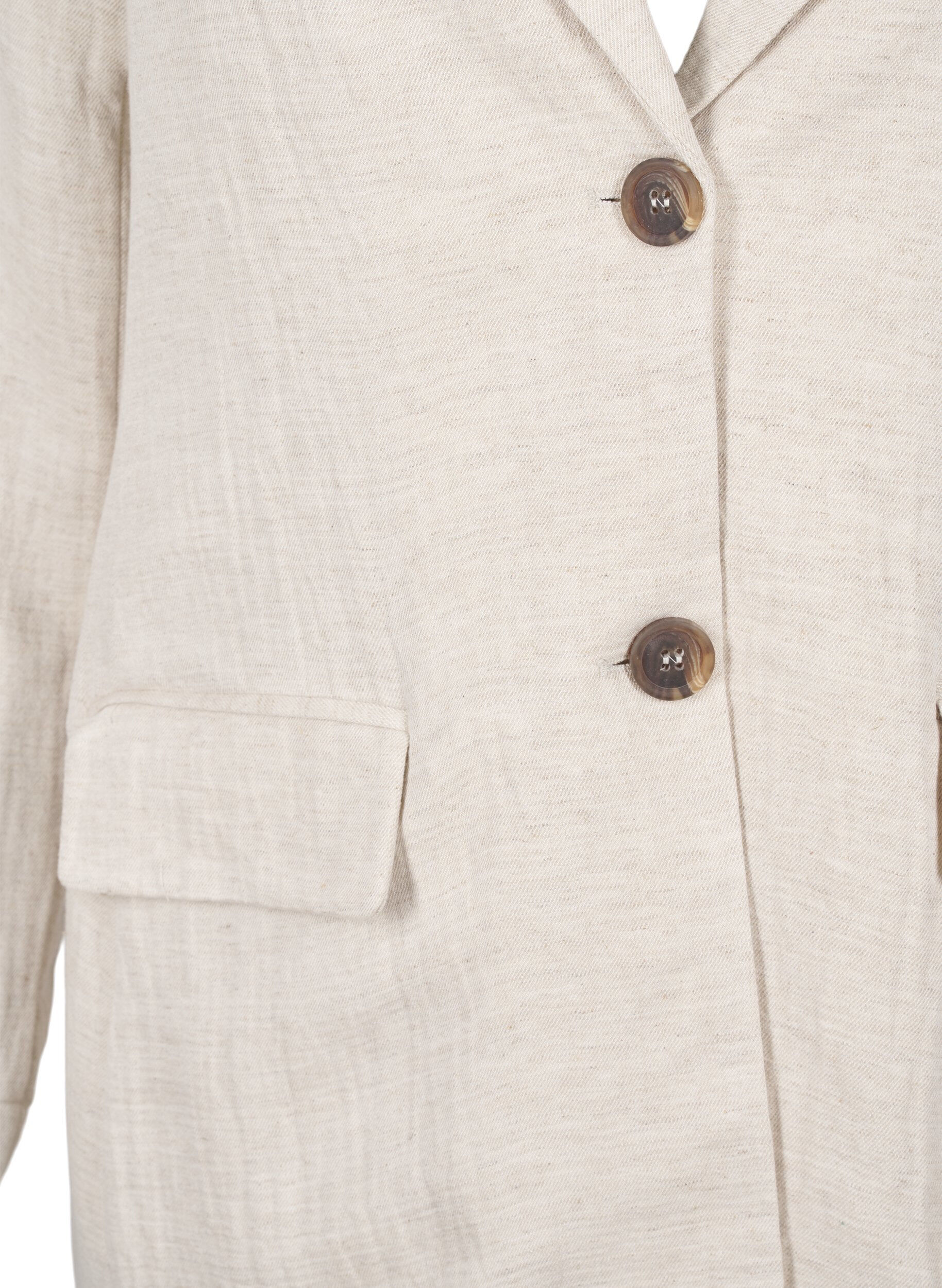Zizzi Blazer i materialemix med h&oslash;r, Rainy Day, Packshot image number 2