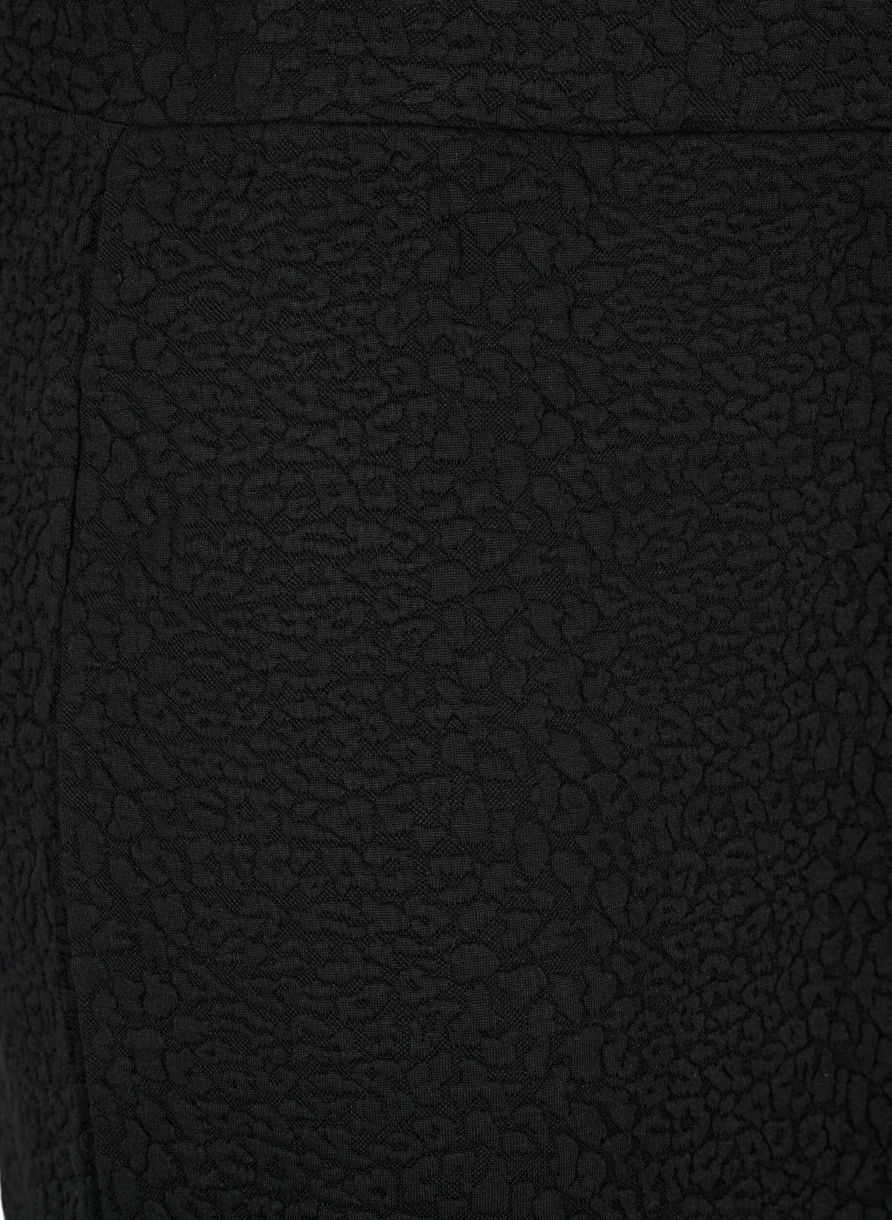 Zizzi Kort nederdel med tekstur, Black, Packshot image number 2