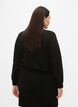 Ensfarvet bluse med tekstur, Black, Model image number 1