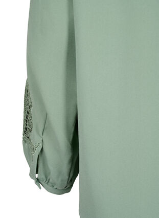 Langærmet bluse med crochet detaljer, Green Bay, Packshot image number 4