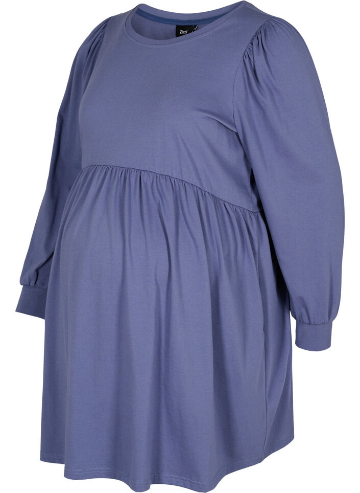 Graviditets tunika med pufærmer, Nightshadow Blue, Packshot image number 0