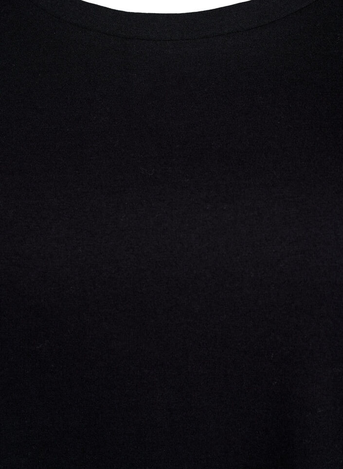 T-shirt med broderi anglaise &aelig;rmer, Sort, Packshot image number 2