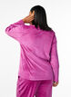 Velour bluse med v-udskæring, Boysenberry, Model image number 1