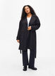 Trenchcoat med bælte og slids, Black, Model image number 3